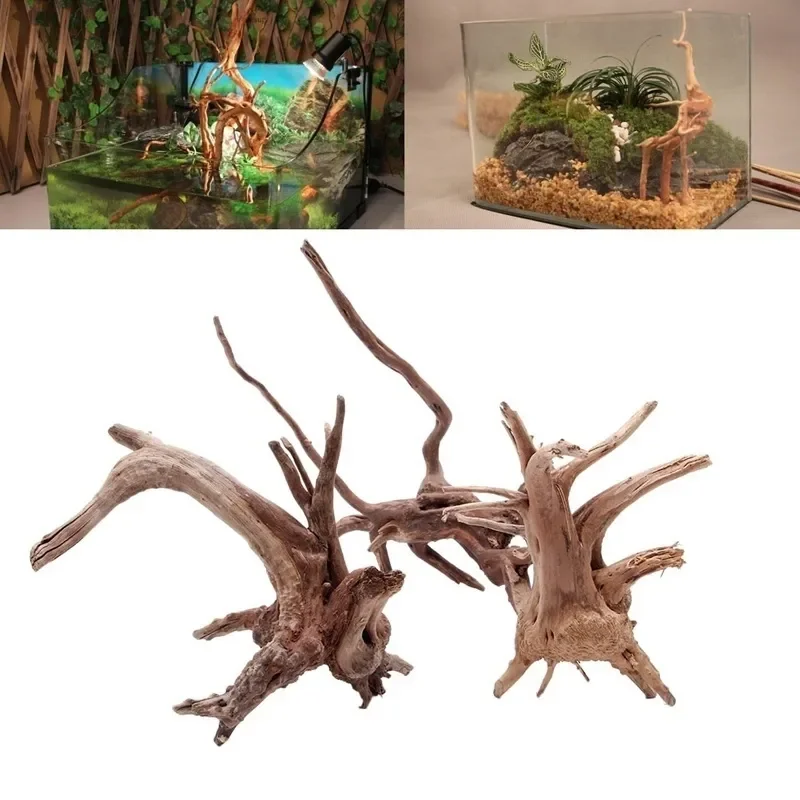Aquarium Planted Substrate - 水族館、魚のタンク、爬虫類の根の植物、木の装飾、装飾アクセサリーのための自然な木のトランクの流木