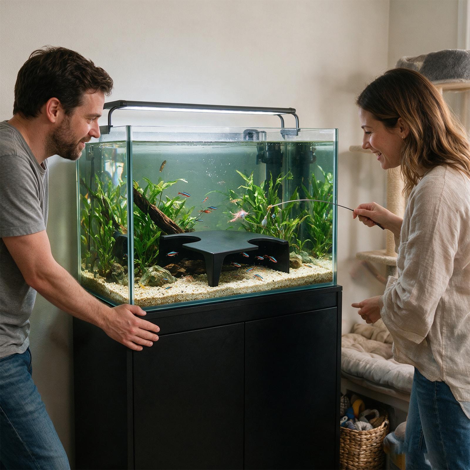 Non Planted Aquarium Fish - 水槽用洞窟コーナー小型両開き滑り止めテラリウム装飾2ピース水槽用魚エビトンネル（ベタ、ナマズ用）