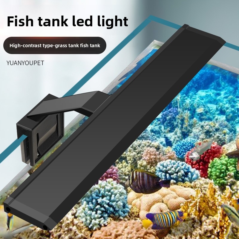 Aquarium Plant Grow Light - プロ仕様LED水槽ライト - 植物水槽用高輝度クリップ式ランプ、防水カバー付き、フルスペクトル