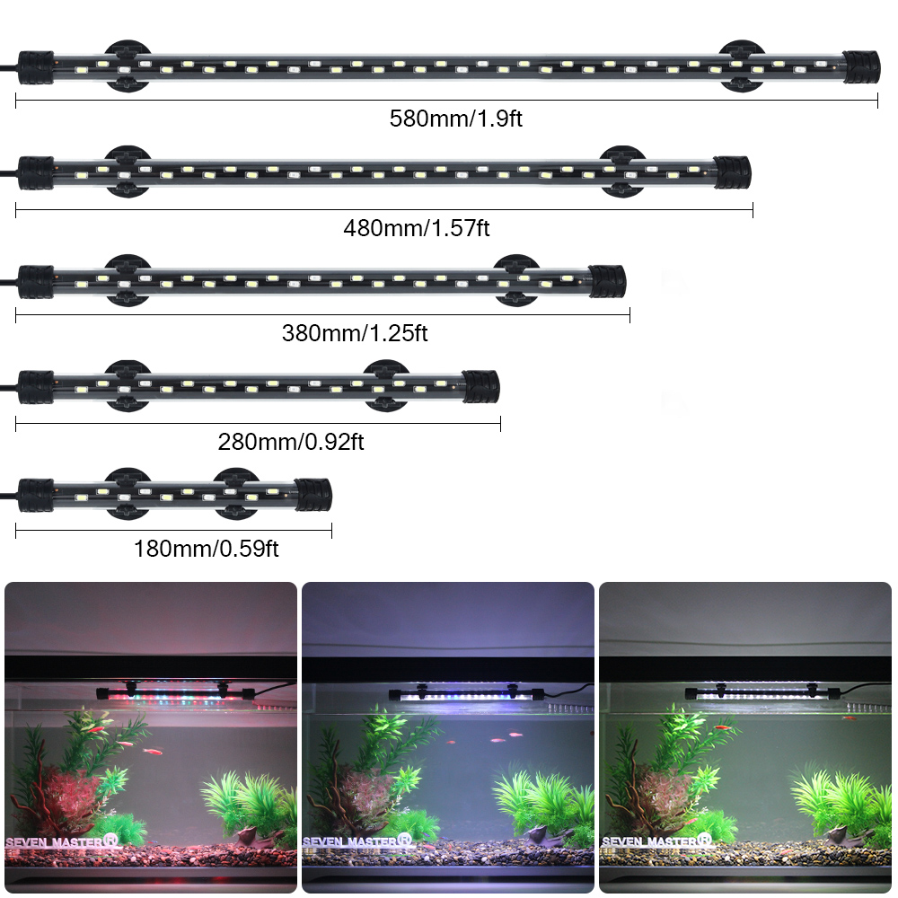 Aquarium Plant Growth Light - 水族館ライト LED 植物成長ランプ防水水槽ライト 18-58 センチメートル水中水族館の装飾照明 90-260V
