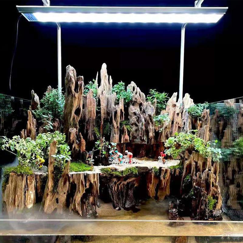 Aquarium Planted Substrate - エビ用木製水槽装飾品、天然の穴が付いたエビに適した天然木の水景装飾アクセサリー