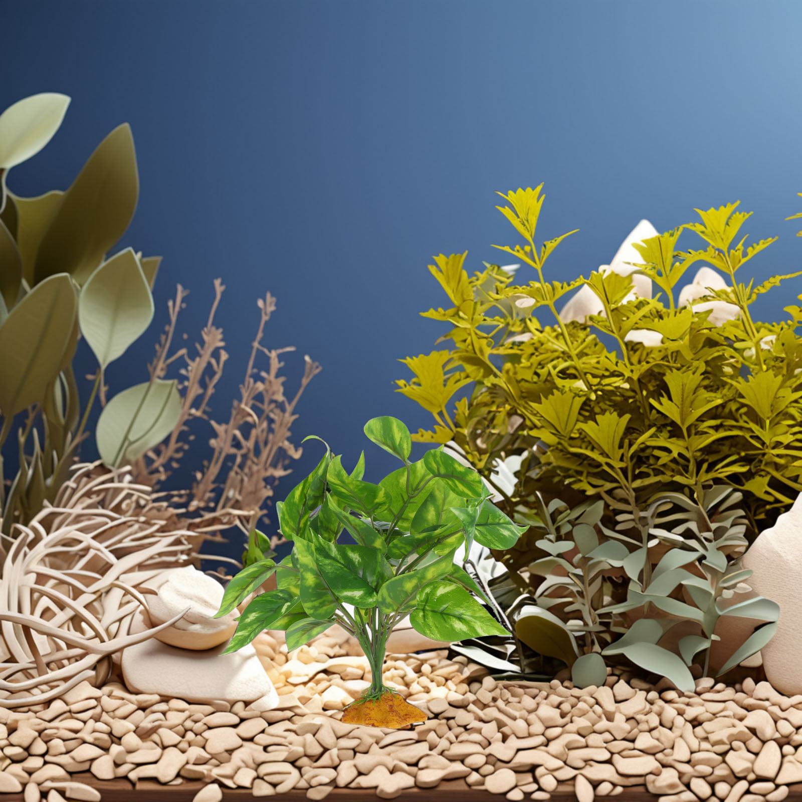 Non Planted Aquarium Fish - 安全で無毒でリアルな人工植物、テラリウム、水槽、爬虫類タンク、魚鉢、ヒゲトカゲ、カメ、ヘビ用