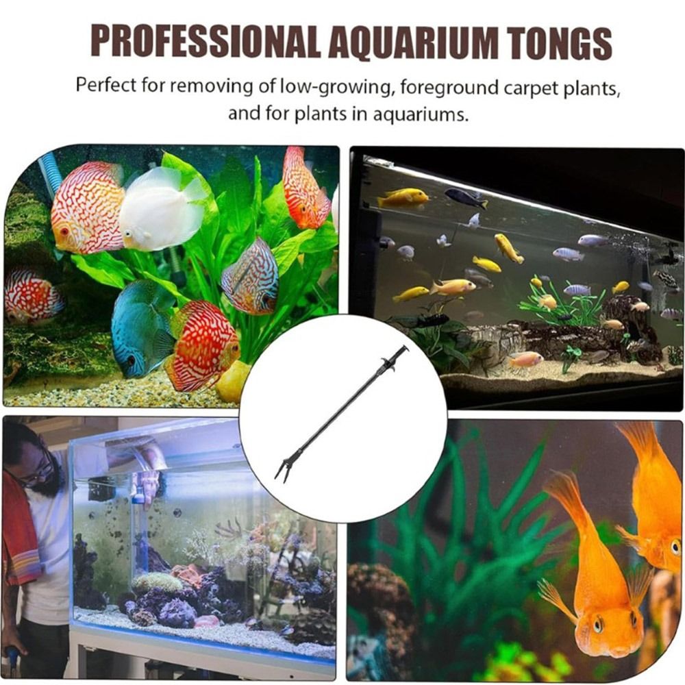 Non Planted Aquarium Fish - 1 個 50 センチメートル水族館プラスチックピンセット黒プラスチック水植物クランプ爪デザインノンスリップグリップ植物剪定トング