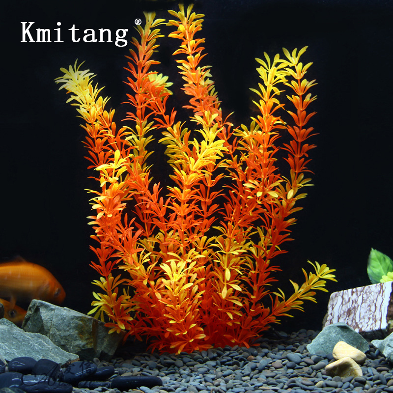 Aquarium Plant Grass - 100 センチメートル熱帯植物大型人工水草偽水中植物軟質プラスチック偽のための水族館の水槽の装飾