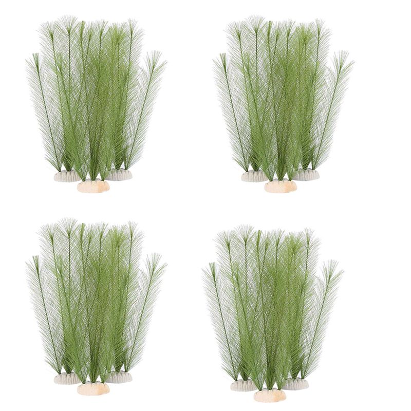Non Planted Aquarium Fish - AT29-12X 水族館の装飾品 水槽用人工緑色水生植物 シルク生地プラスチック製、無毒で安全