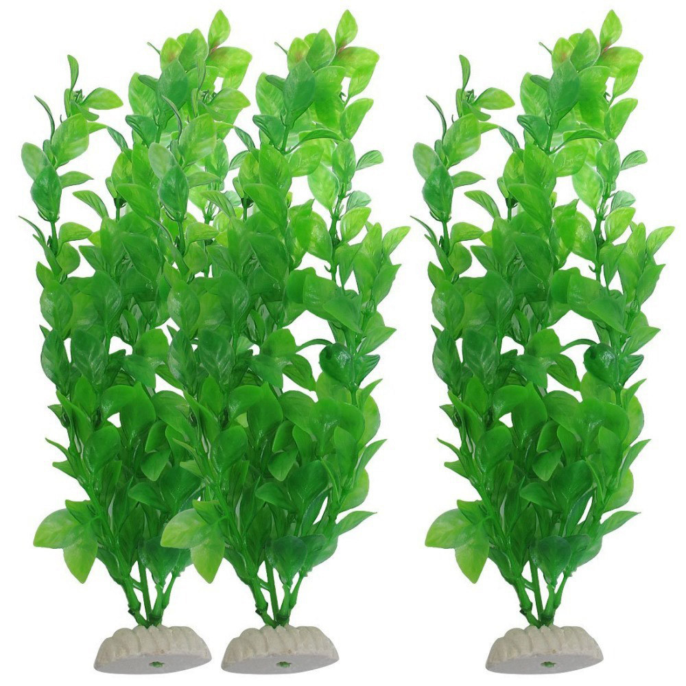 Aquarium Plant Grass - 3 個人工芝水族館の装飾植物水植物プラスチック水槽アクセサリーシミュレーション水生植物 27 センチメートル