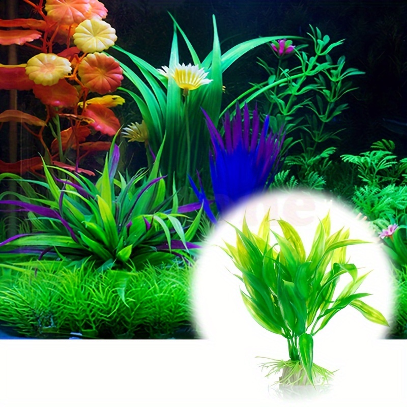 Non Planted Aquarium Fish - 10 個の人工水生植物リアルな水中森林装飾水槽安全な非毒性プラスチック水槽飾り淡水用