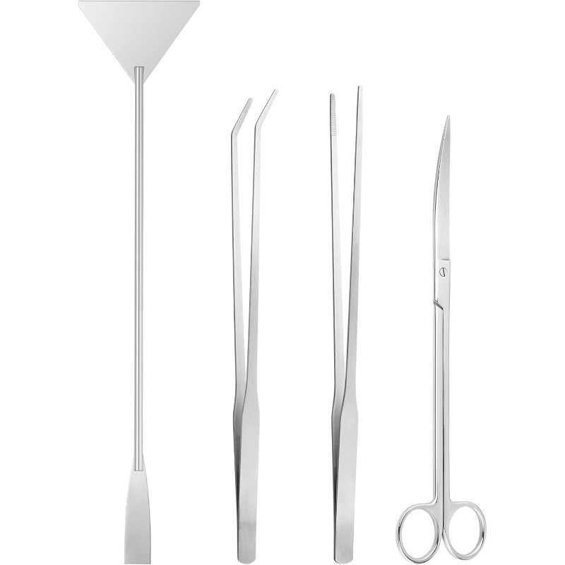 Planted Aquarium Cleaning - 水槽キット、テラリウム用品には、テラリウムツール用の長いピンセット、水槽清掃用の藻類除去器、植物トリミング用の道具が含まれます。