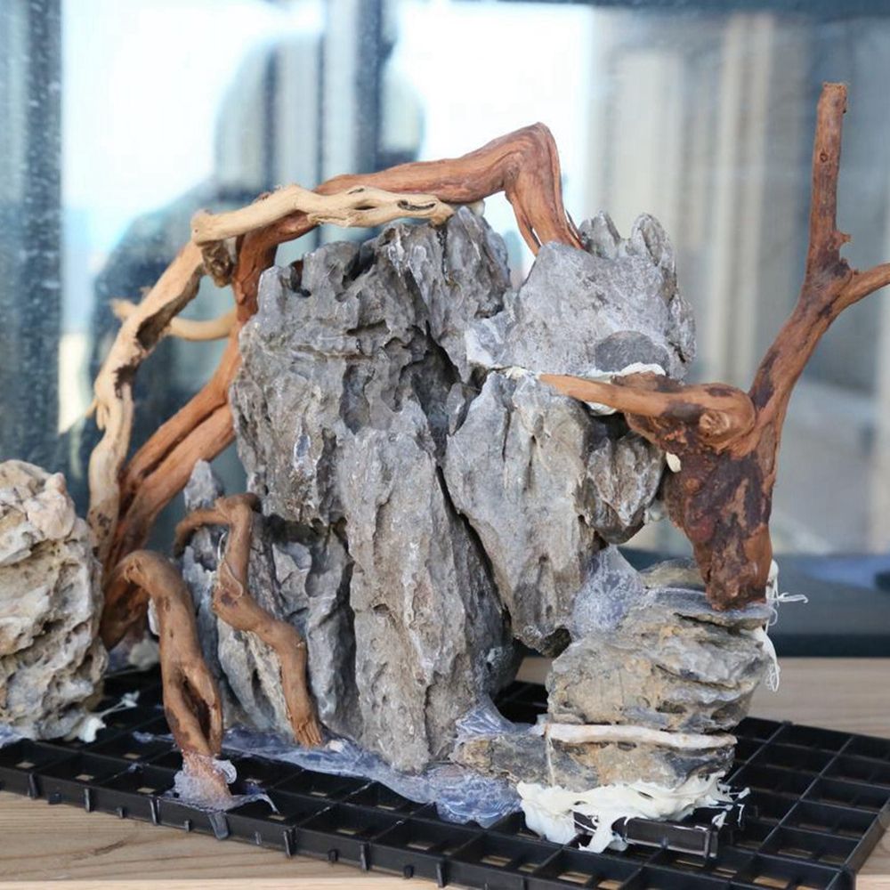 木製N1N爬虫類タンク背景水槽装飾造園天然木の幹カッコウ根流 - Aquarium Planted Substrate のレビューと価格