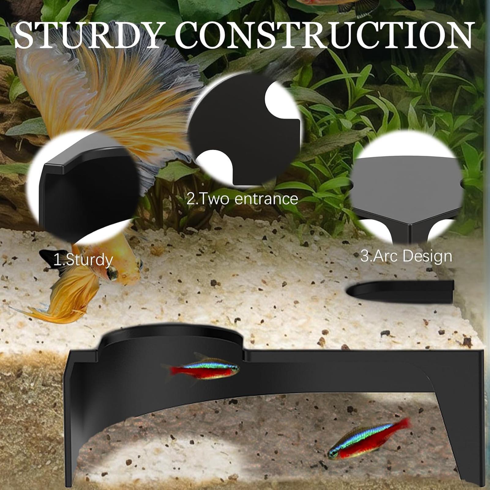 水槽用洞窟コーナー小型両開き滑り止めテラリウム装飾2ピース水 - Non Planted Aquarium Fish のレビューと価格