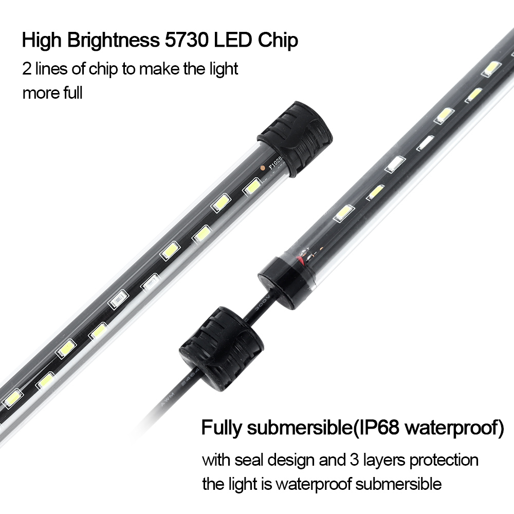 水族館ライト LED 植物成長ランプ防水水槽ライト 18-5 - Aquarium Plant Growth Light のレビューと価格