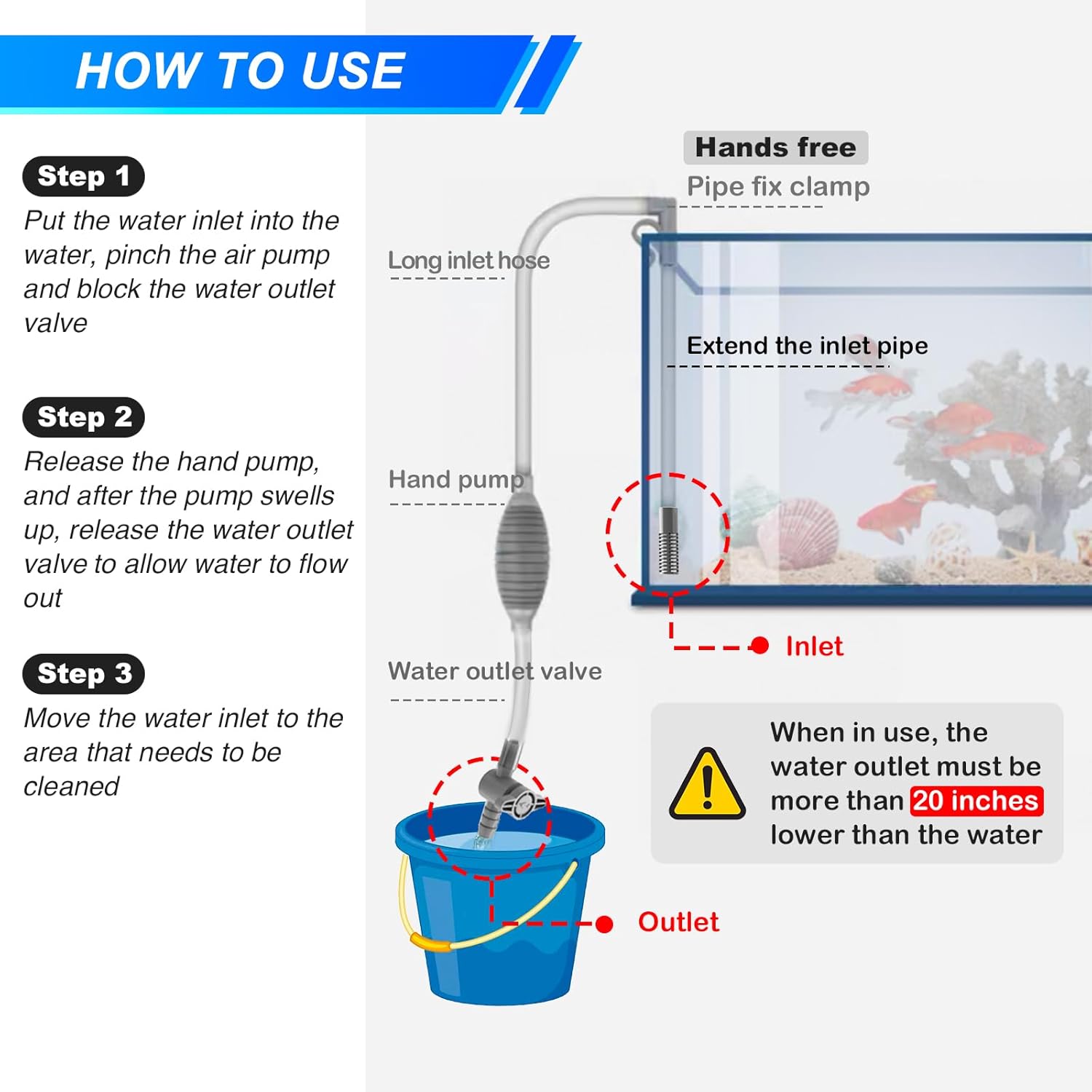 大型水槽水族館サイフォン真空砂利/砂洗浄と水交換クリーニング - Planted Aquarium Cleaning のレビューと価格