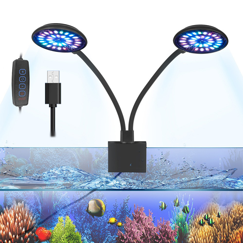 USB 水族館 LED ライト水槽クリップランプフルスペクト - Aquarium Plant Grow Light のレビューと価格