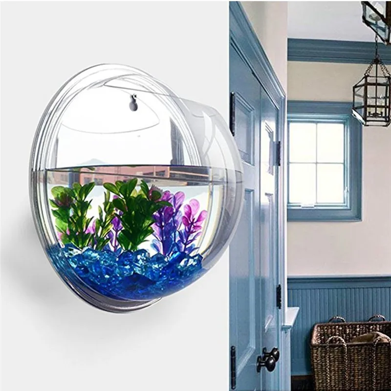 アクリルの壁にぶら下がっている水族館,植物の花瓶,花,ミニ水 - Aquarium Plant Grass のレビューと価格