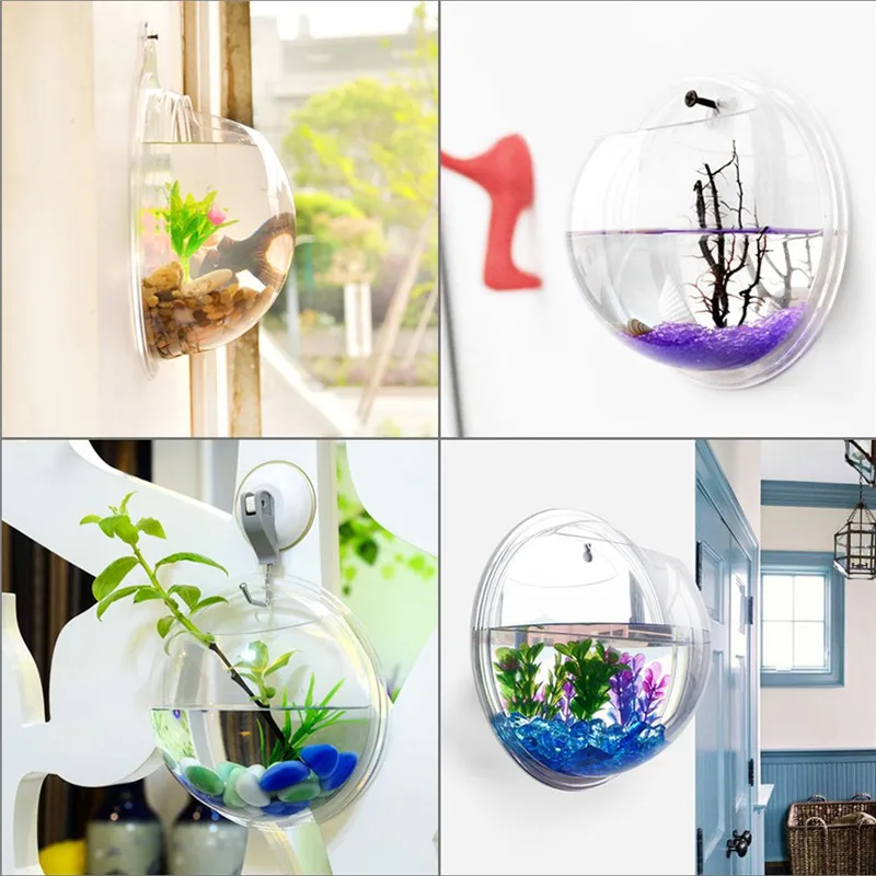 アクリルの壁にぶら下がっている水族館,植物の花瓶,花,ミニ水 - Aquarium Plant Grass のレビューと価格