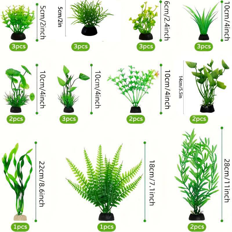 水槽装飾セット 人工プラスチック植物 魚タンク用 プラスチッ - Aquarium Plant Grass のレビューと価格