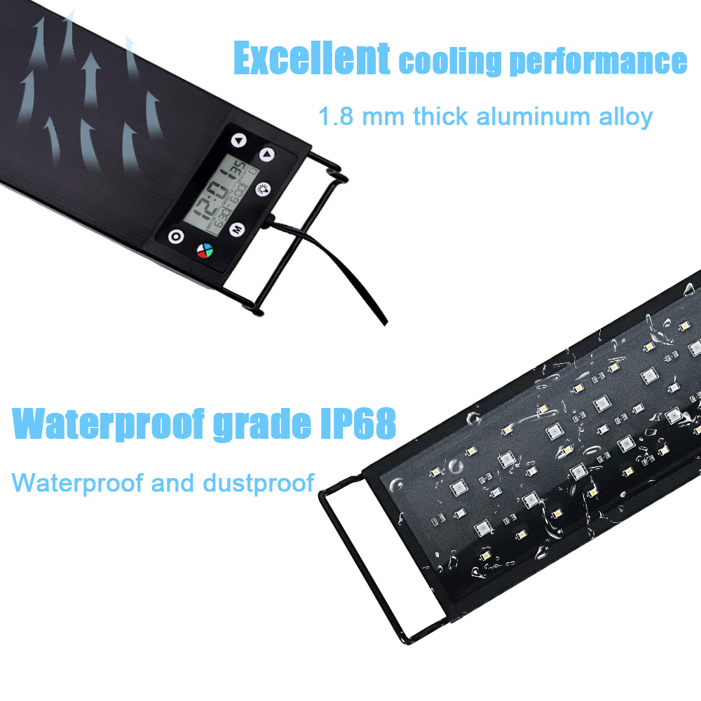30-60cm水槽用24時間フルスペクトルLEDライト、水槽 - Aquarium Plant Grow Light のレビューと価格