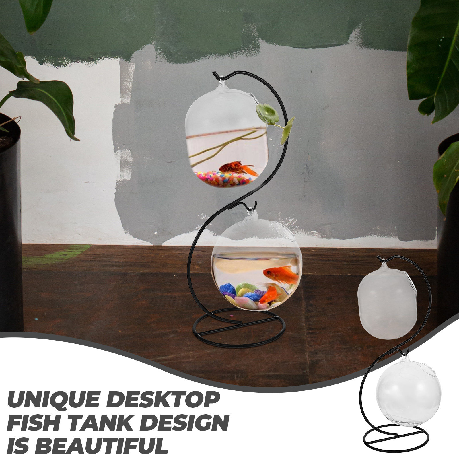 1セットクリエイティブデスクトップ水槽ガラス製アクアリウムボ - Aquarium For Planted Tank のレビューと価格