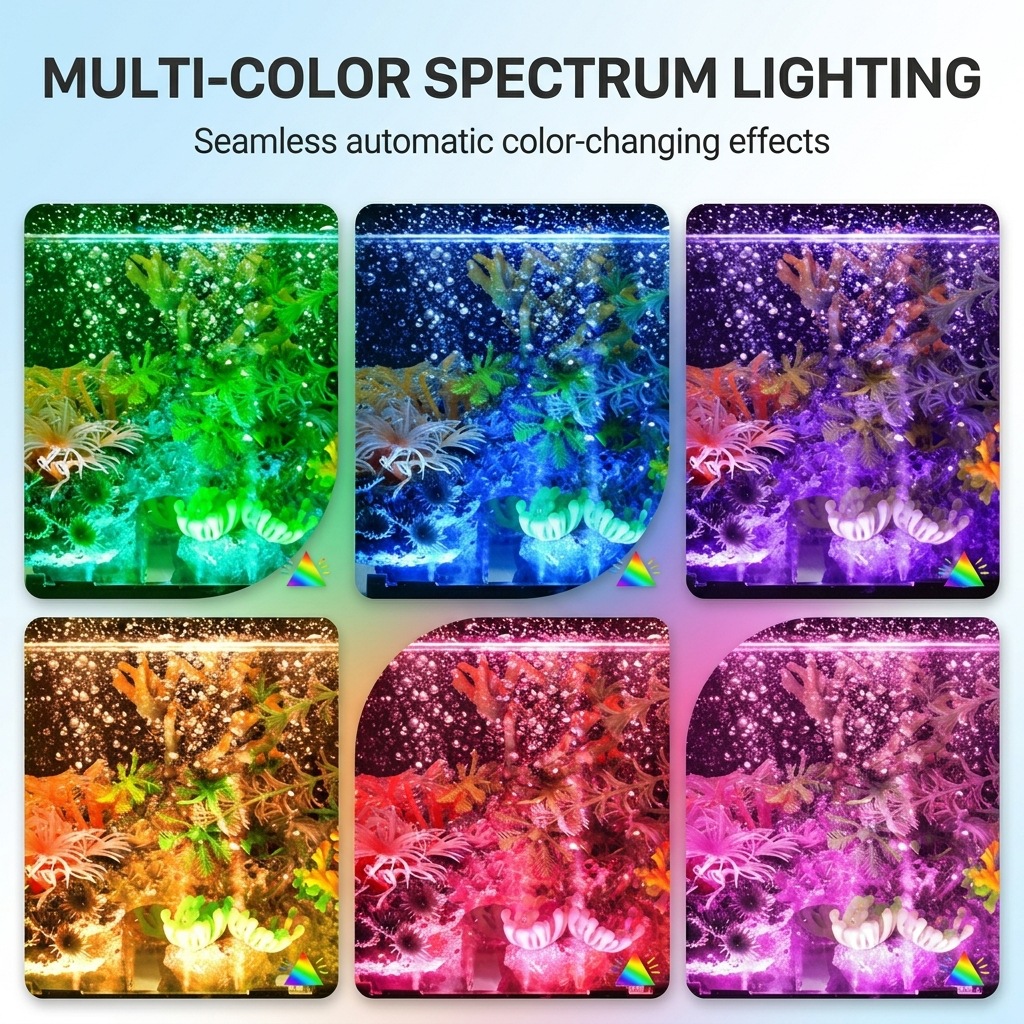 USB LED水槽エアバブルライト自動RGB変色魚タンクエア - Aquarium Plant Grow Light のレビューと価格
